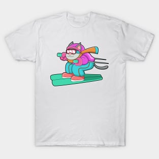 Cat as Ski jumper with Ski & Ski goggles T-Shirt